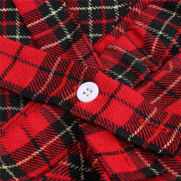 Plaid Tartan Christmas Girl Outfit Clothes Christmas Girl Dress Romper - Picture 14 of 15